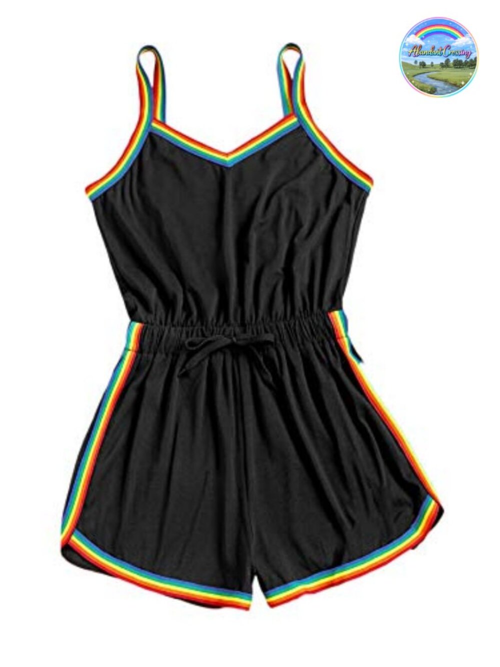Milumia Women Casual Stripe Print Cami Romper High Waist Knot Jumpsuit
